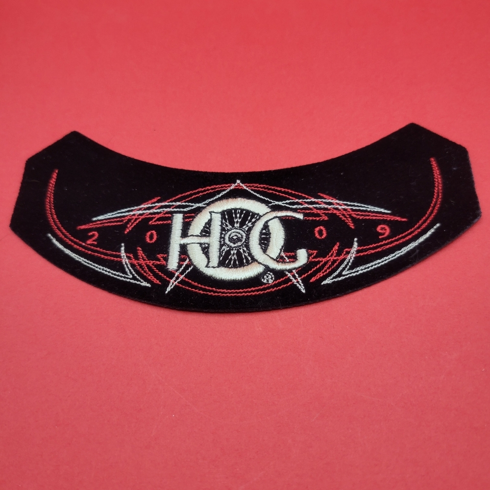 Black and Red HOG 2009 Motorcycle Embroidered Patch